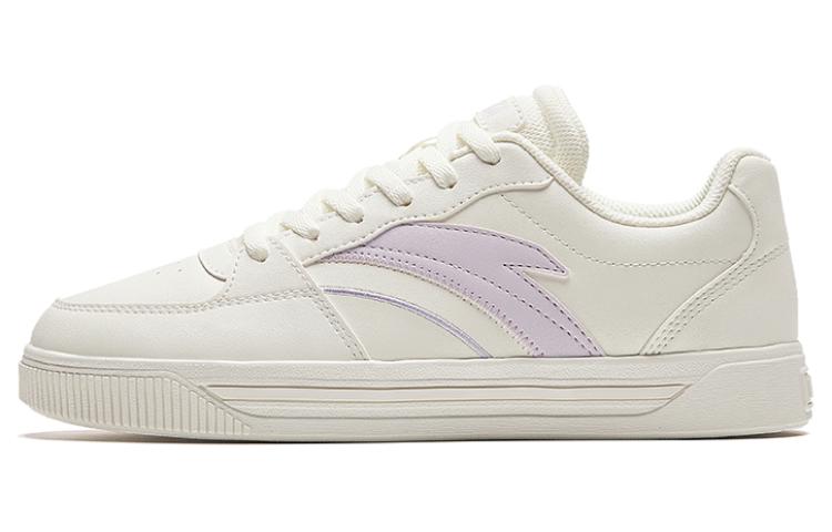 Anta Cushioning Wear-Resistant Low-Top Skateboard Shoes Women's White Purple