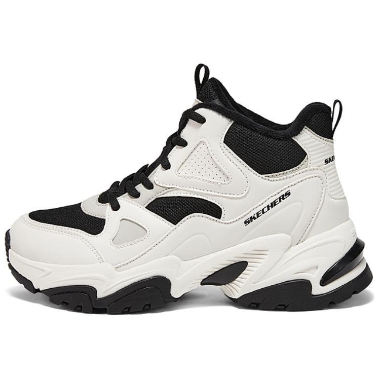 Skechers DLITES Breathable And Resilient High-Top Casual Running Shoes Women's White Black