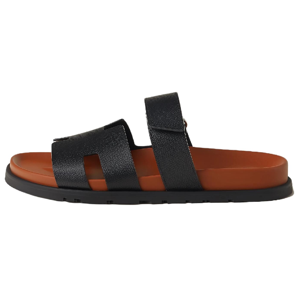 HERMES Chypre Slide Slippers Men's Black