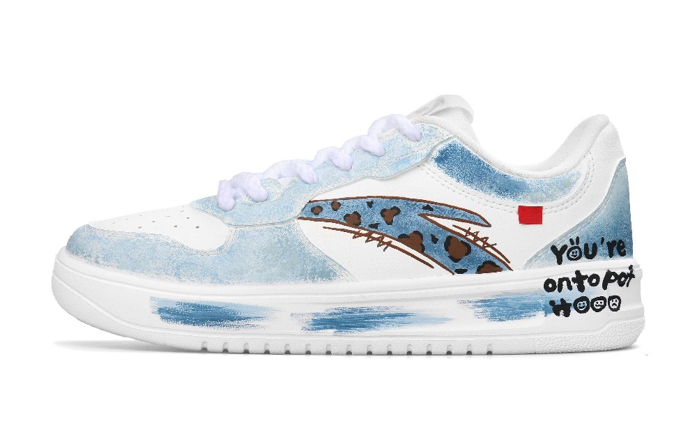 Anta Relaxed Anti Slip Wear Resistant Low Top Skateboard Shoes Men's White Blue Brown