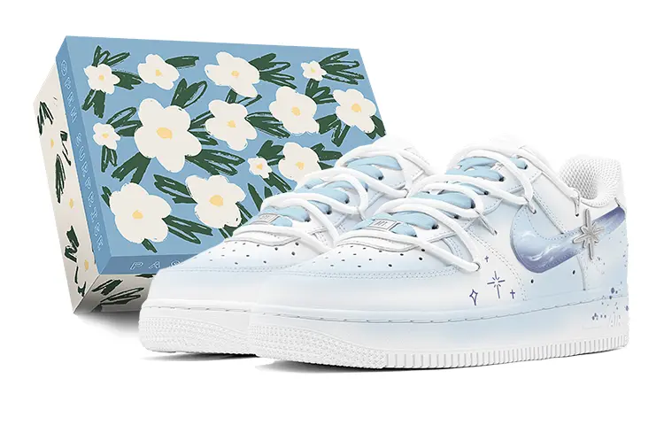 Nike Air Force 1 Low top Casual Skateboard Shoes Men's Blue White