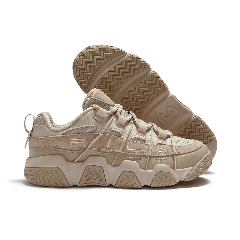 FILA FUSION BUSTER Puffy Shoes Cushioning Low top Vintage Basketball Shoes Men's Brown