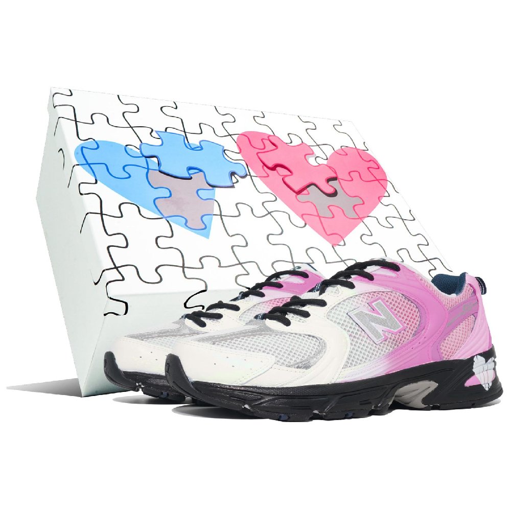 New Balance NB 530 Anti-Slip And Wear-Resistant Breathable Low-Top Casual Running Shoes Unisex Black White Pink