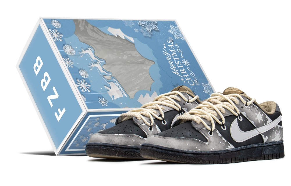 Nike Dunk Low Retro Low Top Skateboard Shoes Men's Black Gray Special Shoe Box