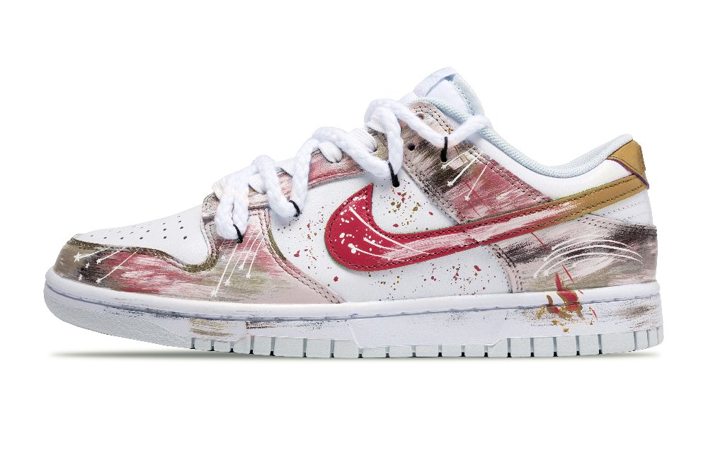 Nike Dunk Slip Resistant Shock Absorbers With Abrasion Resistant Properties Low Top Skateboard Shoes Unisex Red Yellow
