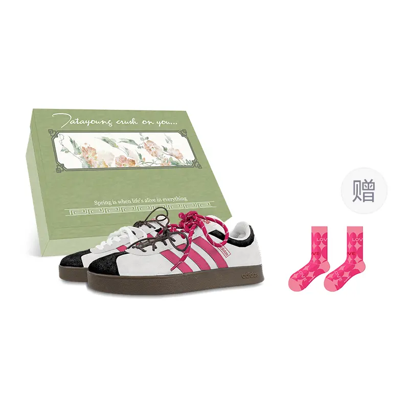 Adidas Neo VL Court 2.0 Abrasion Resistant Low Top Skateboard Shoes Unisex Gray Pink