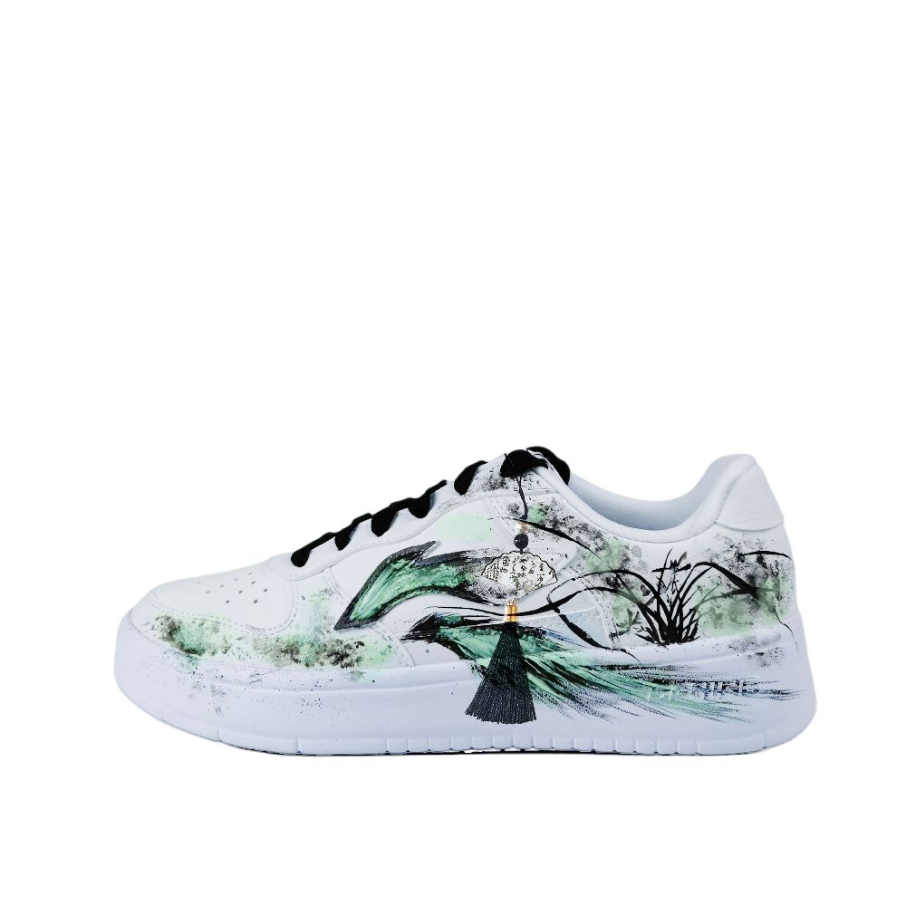LiNing Pontoon Boats Abrasion Resistant Breathable Height Increasing Low Top Skateboard Shoes Unisex Mint Green