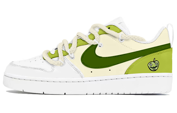 Nike Court Borough Low 2 Low-Top Skateboard Shoes GS Beige Green