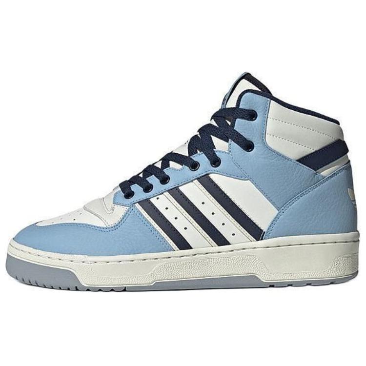 Adidas Originals Rivalry Slip-Resistant Cushioning Mid-Top Skateboard Shoes Unisex Blue White