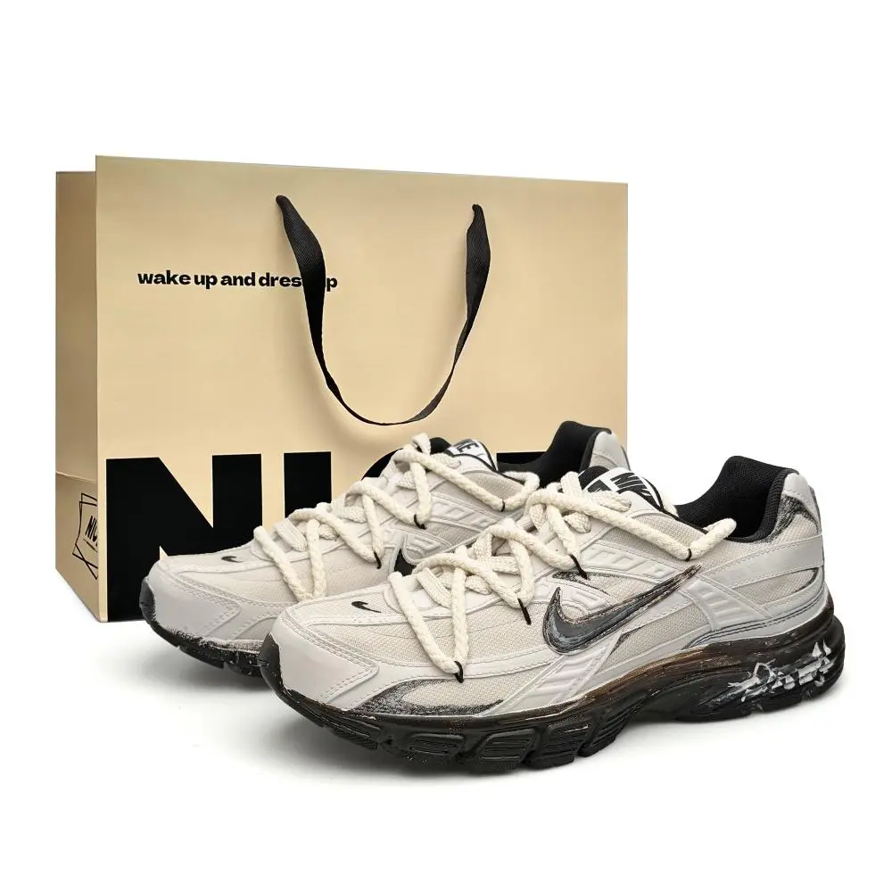 Nike Initiator Abrasion Resistant, Breathable, Lightweight Low top Running Shoes Unisex Black Beige Brown