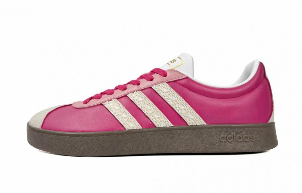 Adidas Neo Vl Court Low Top Skateboard Shoes Unisex Pink White Brown