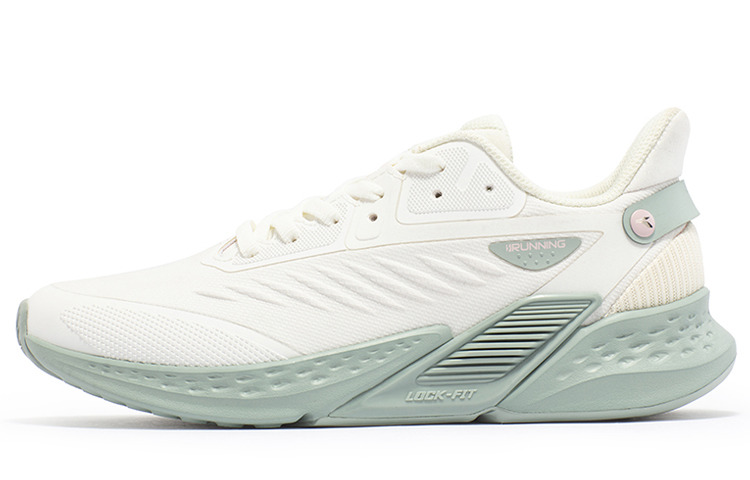361° Volcanic Rain Screen Anti-Slip Wear-Resistant Low-Top Running Shoes Women's Feather White Light Smoke Green
