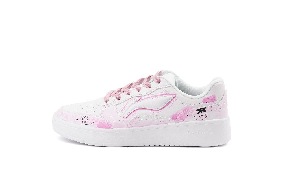 LiNing Acer Truncatum Cushioning Lightweight Low Top Skateboard Shoes Unisex Pink