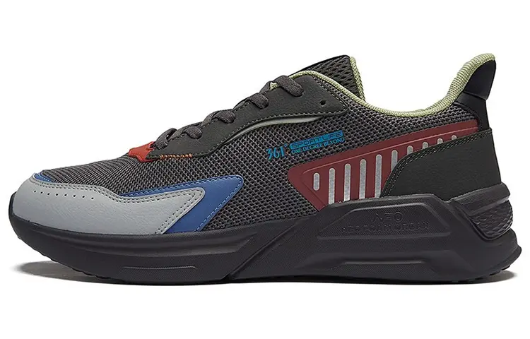 361° Casual Shoes Men's Low top Earth Gray/Red Wood Color