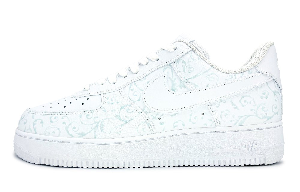 Nike Air Force 1 Slip-Resistant Low-Top Skateboard Shoes Unisex White Blue