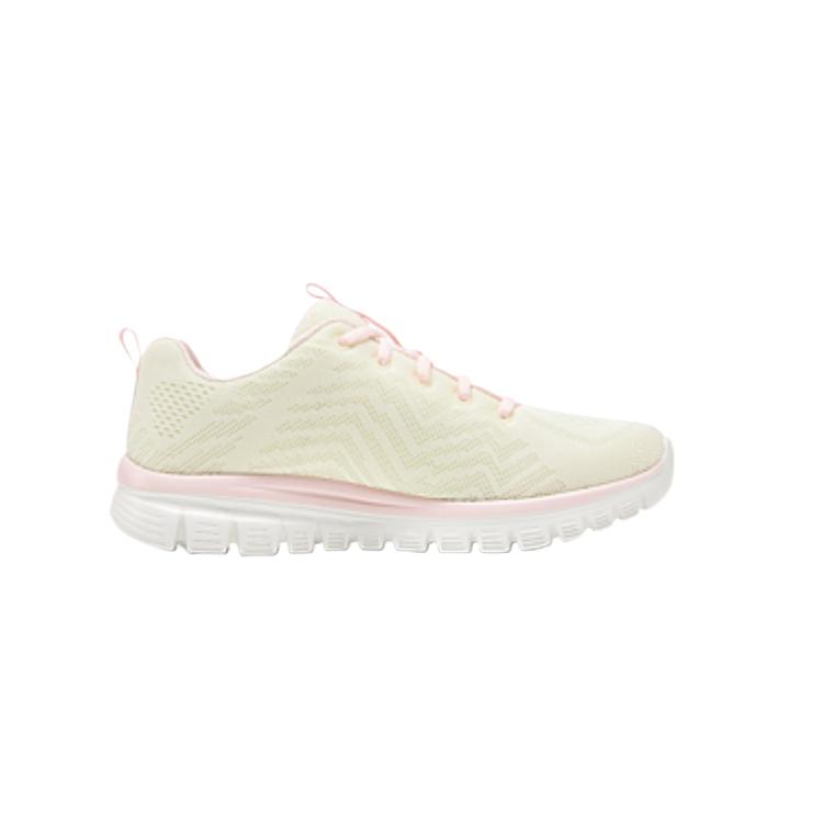 Skechers Sport Breathable Low-Top Running Shoes Women's Beige Pink