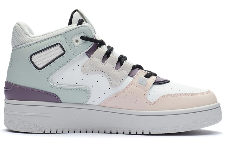 LINING Vintage Basketball Shoes Women's Mid top Mist White/Soft Rose Pink купить в интернет-магазине Yoocart с быстрой доставкой по России.