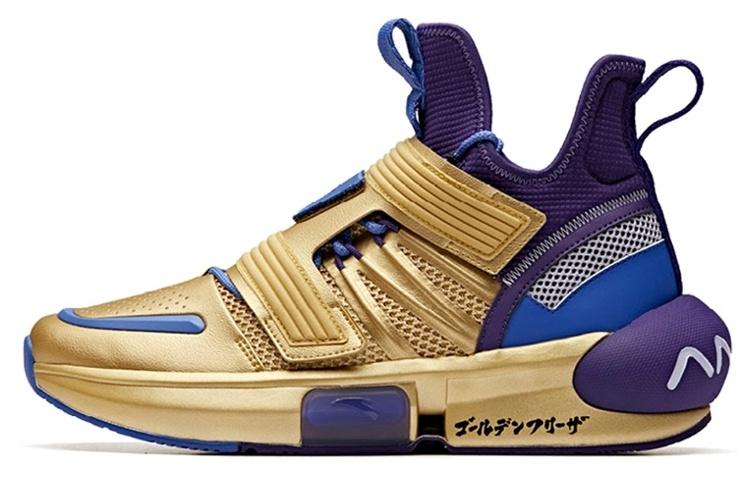 ANTA Basketball Shoes Men High-Top Purple/Gold/Blue