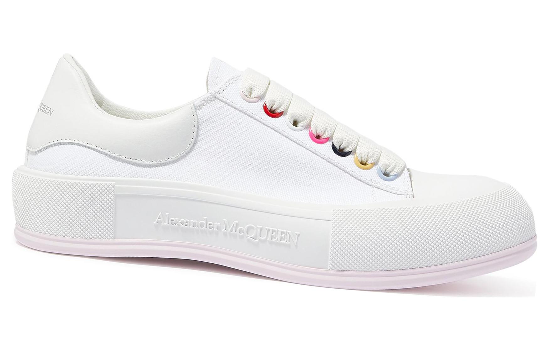 Alexander McQueen Deck Skate Plimsoll Lace Up White Multi Women's купить в интернет-магазине Yoocart с быстрой доставкой по России.