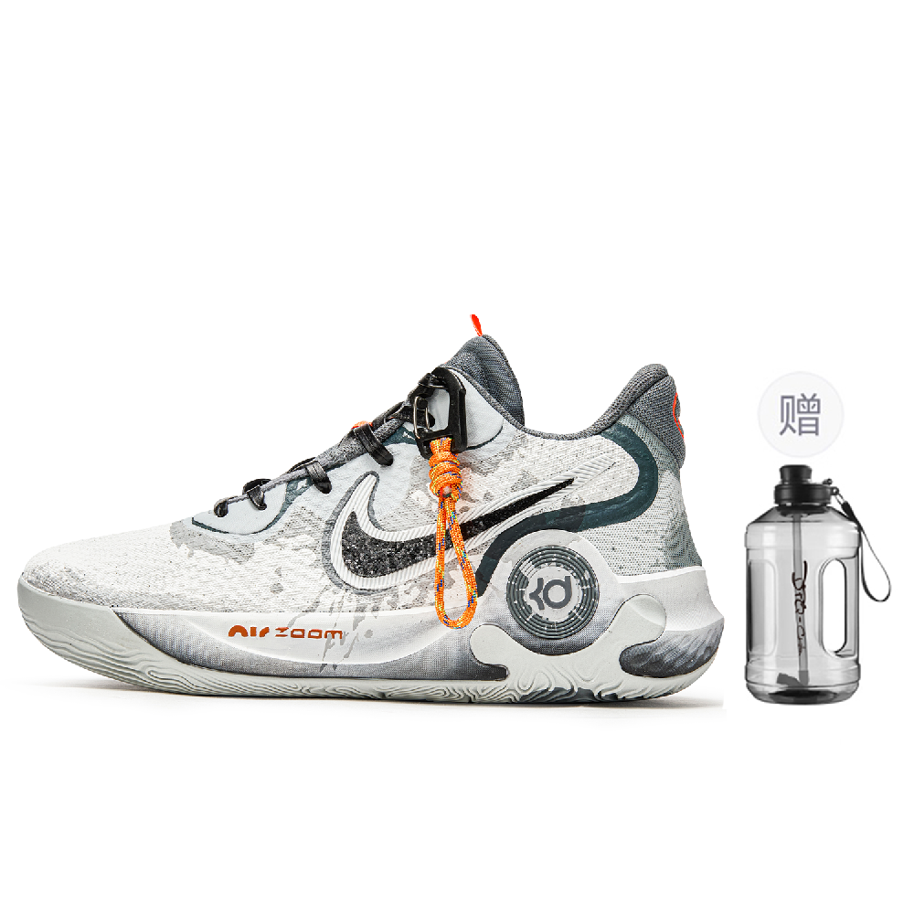 Nike Trey 5 Da Vinci Custom Shadow Gray Slip-Resistant Mid-Top Basketball Shoes Unisex Gray White Asian Version