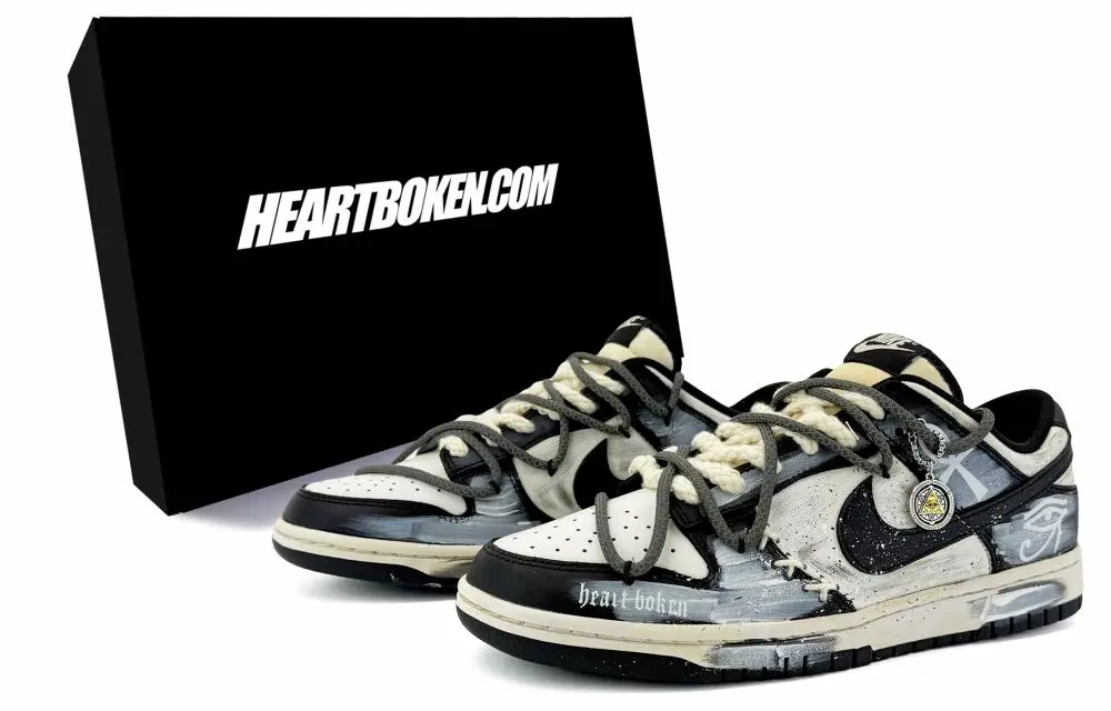 Nike Dunk Suixin, Mysterious Pharaoh Box Coverage Cushioning Low top Skateboard Shoes Unisex Black White