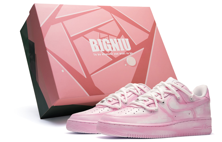 Nike Air Force 1 Thermal Coverage Low Top Skateboard Shoes Men's Rose Pink White