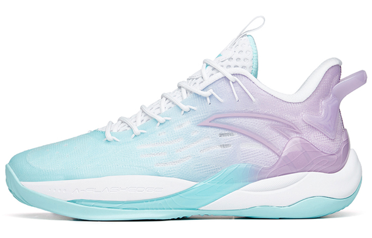 Anta Mountain 2 Cushioning Anti-Slip And Wear-Resistant Low-Top A-Flashedge Basketball Shoes Blue Purple White