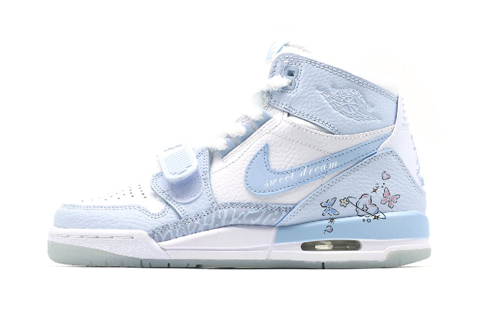 Jordan Legacy 312 Vintage Basketball Shoes Women's Mid Top Blue/White/Pink
