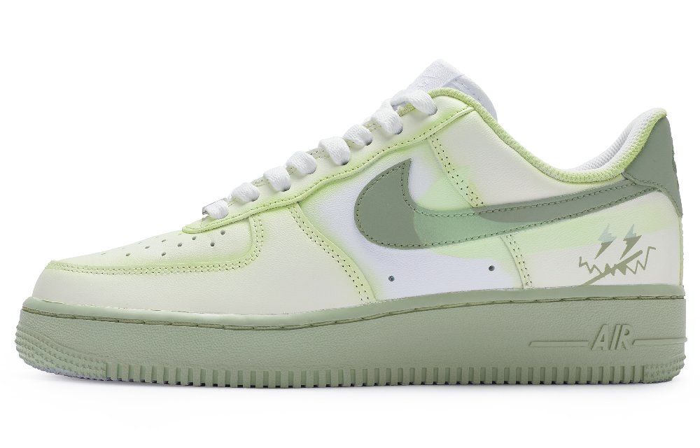 Nike Air Force 1 Low-Top Skateboard Shoes Men's White Green