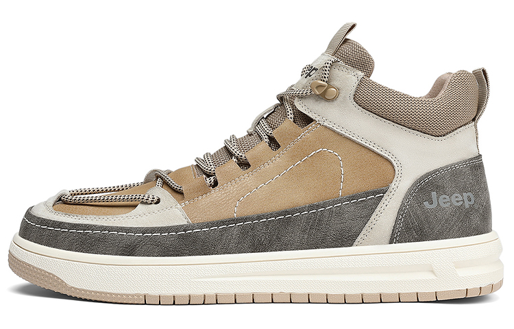 Jeep Mid-Top Trendy Board Shoes Men's Vintage Brown