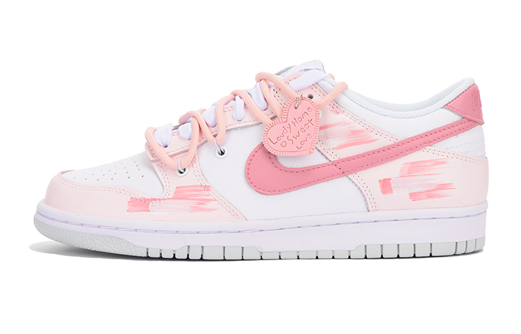 Nike Dunk Skateboard Shoes Women's Low-Top White Pink