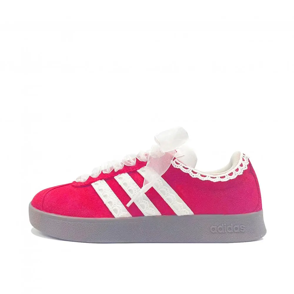 Adidas VL COURT 2.0 Red Rose Coverage Abrasion Resistant Low top German Army Trainers Unisex Red White