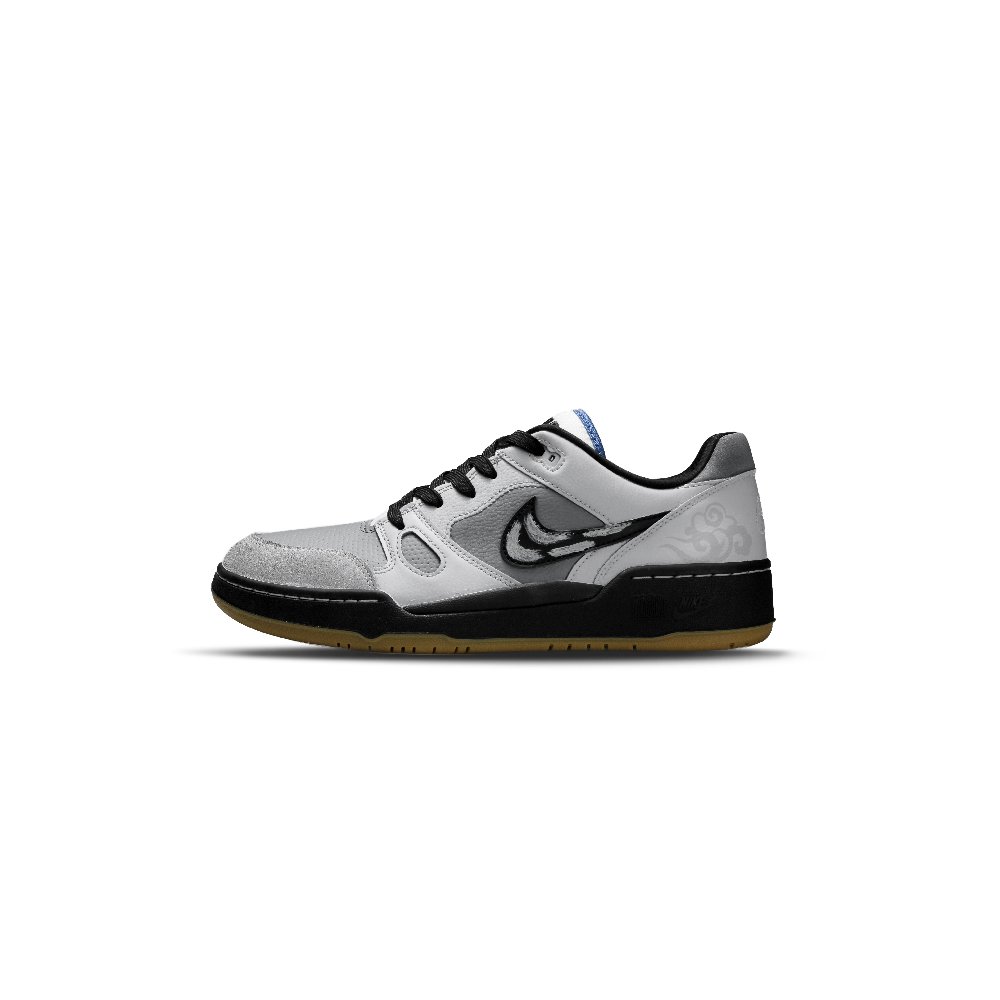 Nike Full Force Slip Resistant Cushioning Low Top Skateboard Shoes Men's Gray White
