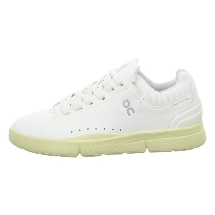 On THE ROGER Slip Resistant, Abrasion Resistant, Lightweight Low Top Skateboard Shoes Women's White Grass Yellow