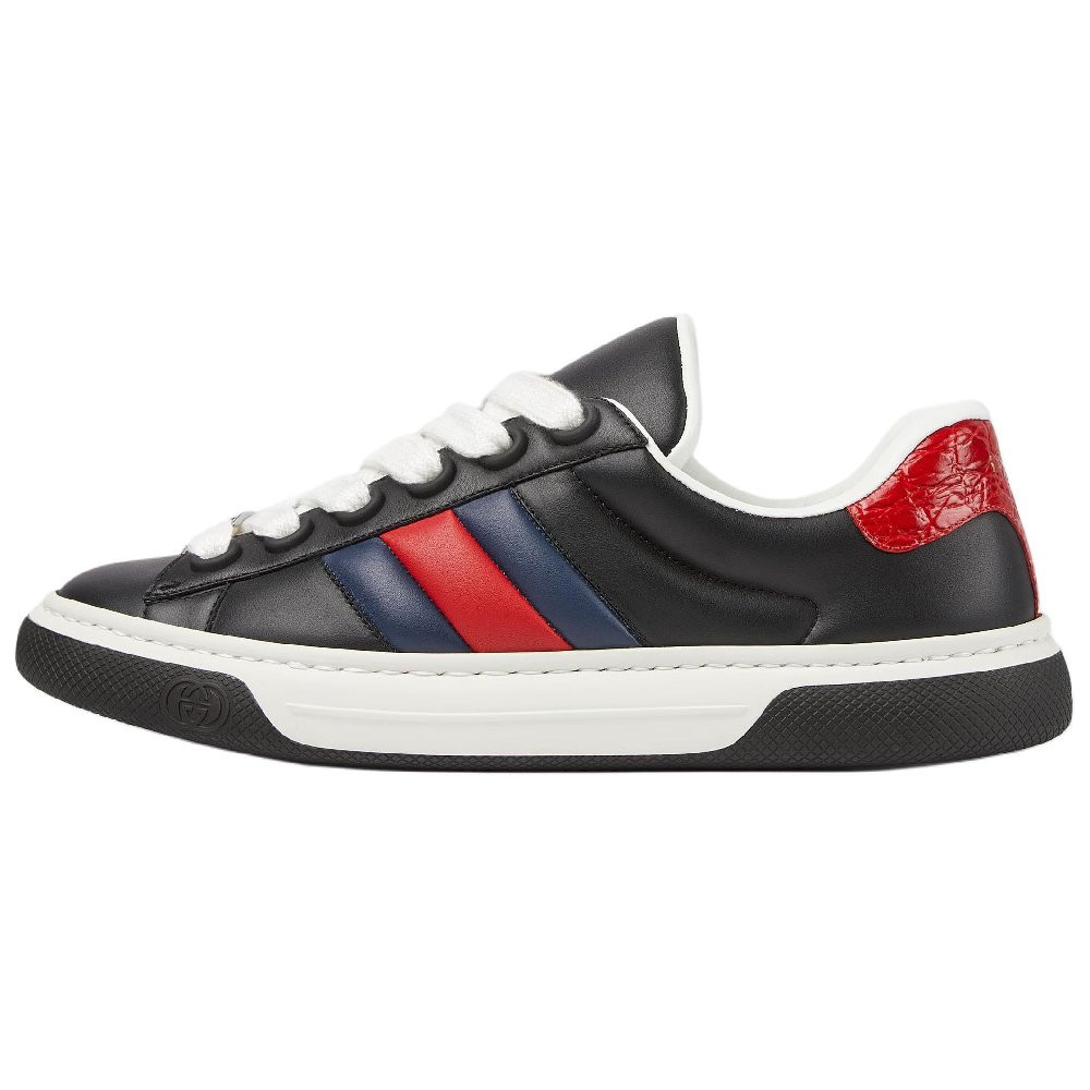 GUCCI ACE Low Top Skateboard Shoes Men's Black