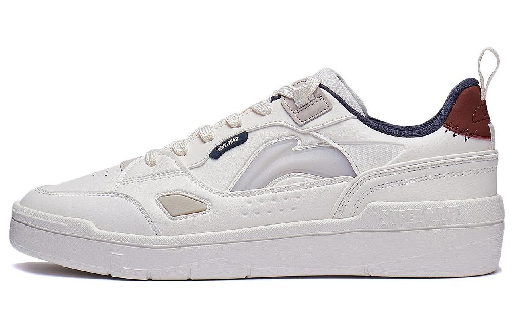 LiNing Common 80s Wear-resistant And Lightweight Low-Top Skateboard Shoes Men's White