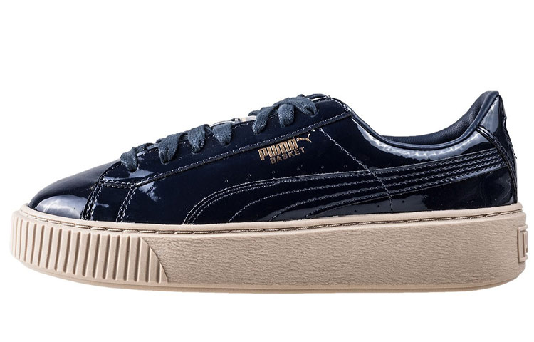 PUMA Basket Platform Patent Marshmallow 'Black' Women's
