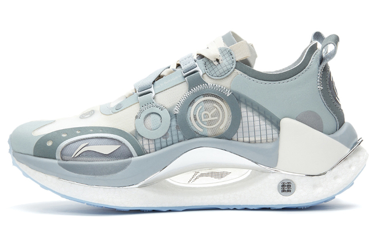 LiNing Jueying CRC дЁ» Durable Breathable Low-Top Running Shoes Men's Gray White