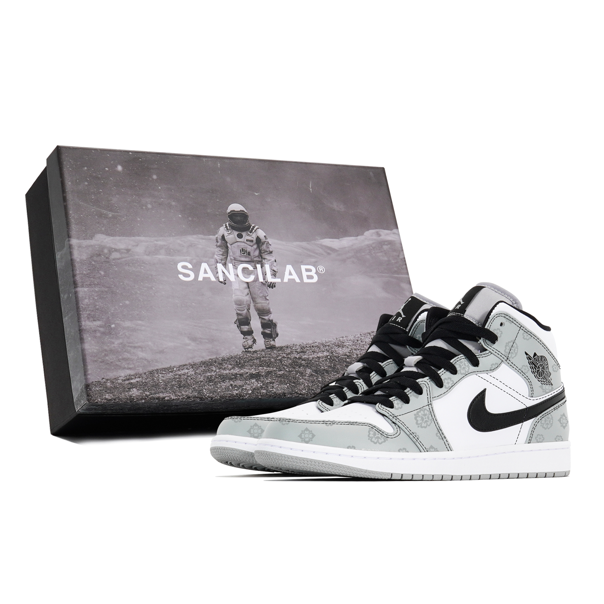 Jordan Air Jordan 1 Vintage Basketball Shoes Men's Mid top Gray/White