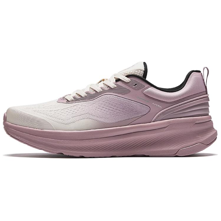 Anta Cushioned Slip-Resistant Low-Top Casual Running Shoes Women's Beige Purple