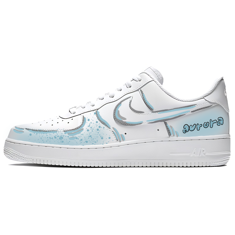 Nike Air Force 1 Drawing Dreams Coverage Cushioning Abrasion Resistant Low Top Skateboard Shoes Women's Blue