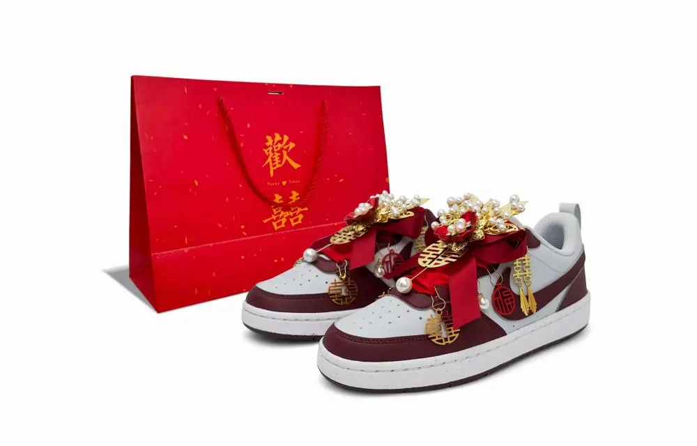 Nike Court Borough Low top Skateboard Shoes Women's Red White