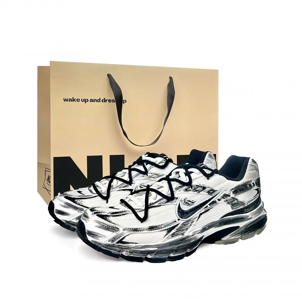 Nike Initiator Abrasion Resistant Low Top Casual City Commute Running Shoes Unisex Black White