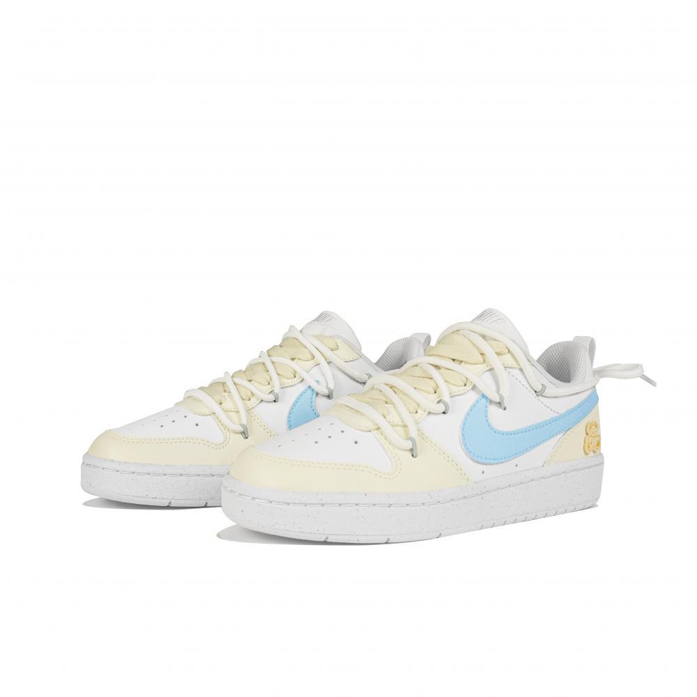 Nike Court Borough Low Nine Systems Low Top Skateboard Shoes GS Beige Blue купить в интернет-магазине Yoocart с быстрой доставкой по России.