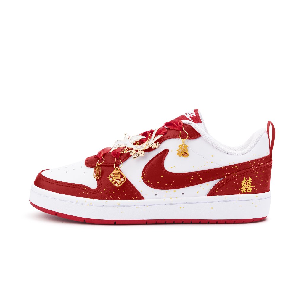Nike Court Borough Cushioning, Wear Resistant Low Top Skateboard Shoes Women's Red