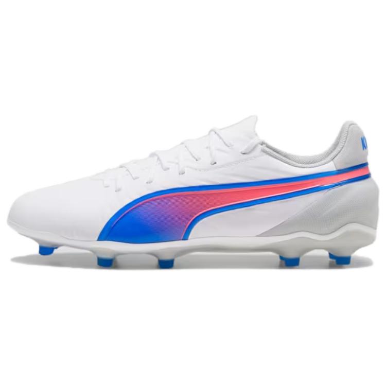 PUMA KING MATCH AG Short Rubber Studs FG Long Rubber Studs Soccer Shoes Men's White Blue