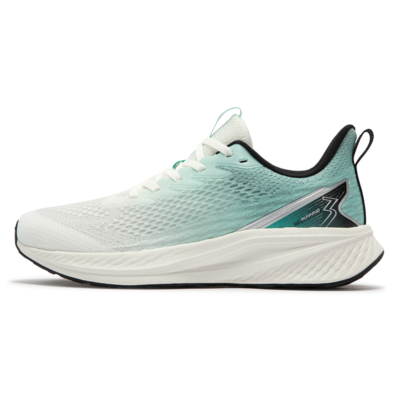 361° Abrasion Resistant Breathable Slip Resistant Low Top Running Shoes Men's White Green