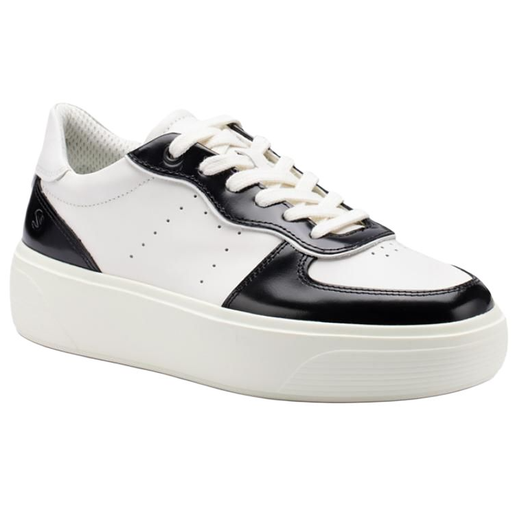 Ecco Street Stage Low Top Skateboard Shoes Women's Black White