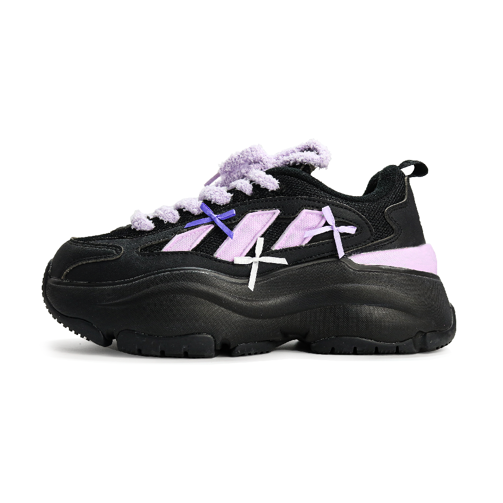 Adidas Originals OZGAIA Anti-Slip And Wear-Resistant Height Increasing Low-Top Casual Shoes Women's Black Purple