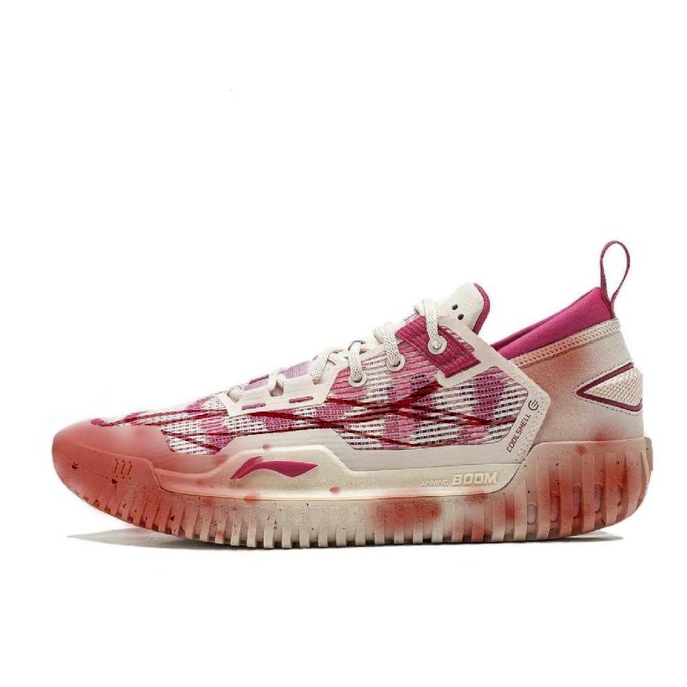 LiNing Anti 5 Low Wear resistant And Lightweight Low Top Basketball Shoes Men's Rose Red